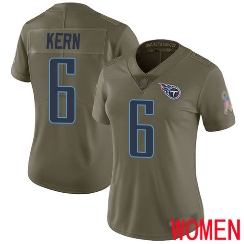 Tennessee Titans Limited Olive Women Brett Kern Jersey NFL Football #6 2017 Salute to Service->youth nfl jersey->Youth Jersey